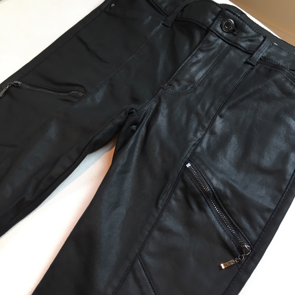 WHBM- Black Coated Skinny Jeans